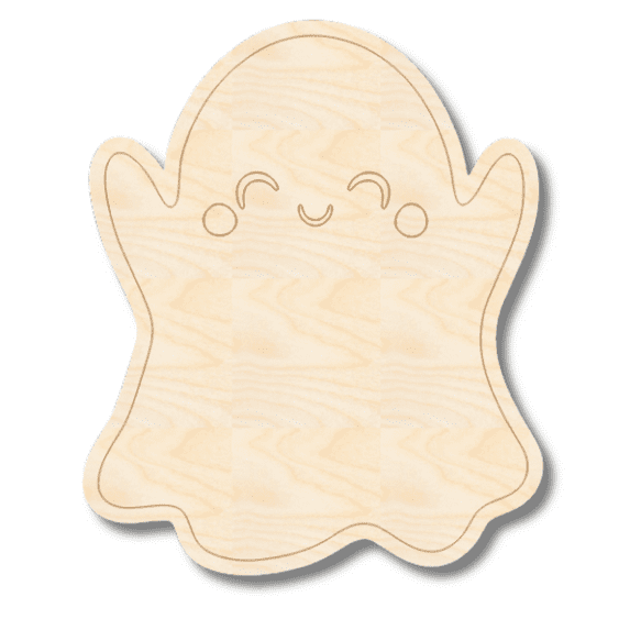 Unfinished Wood Etched Ghost Shape 18" / 1/4"