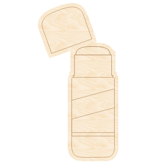 Unfinished Wood Etched Glue Stick Shape 8" / 1/8"