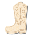 thumbnail image 1 of Unfinished Wood Etched Groovy Cowboy Boot Shape | Paint By Line Crafts 20" / 1/8", 1 of 2