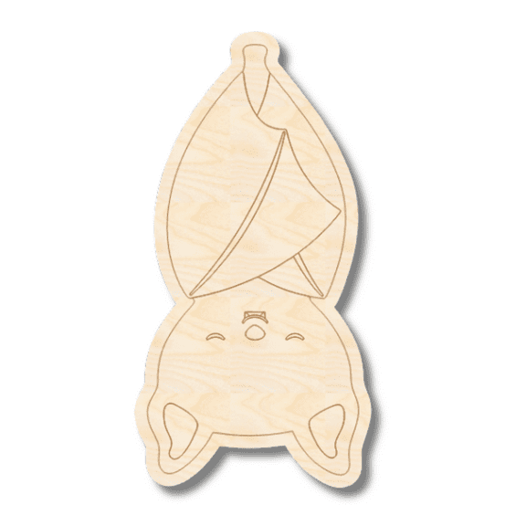 Unfinished Wood Etched Hanging Bat Shape 14" / 1/4"