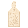 thumbnail image 1 of Unfinished Wood Etched Happy Bday Gift Tag Shape | Paint By Line Crafts 14" / 1/8", 1 of 2