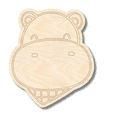 thumbnail image 1 of Unfinished Wood Etched Hippo Head Shape 5" / 1/4", 1 of 2