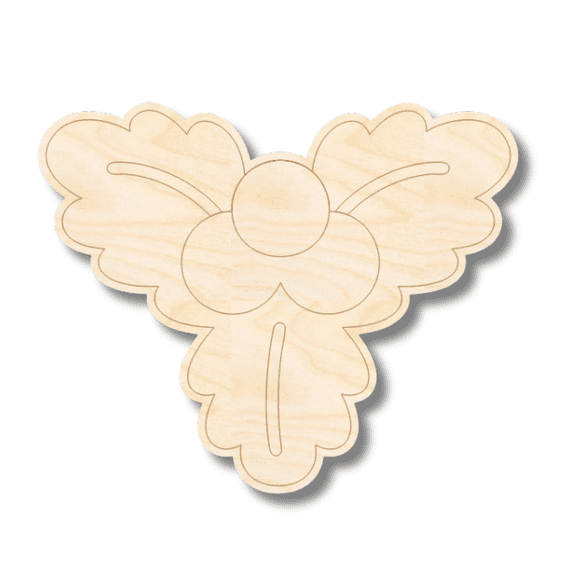 Unfinished Wood Etched Holly Shape | Paint By Line Crafts 16" / 1/4"