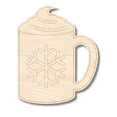 thumbnail image 1 of Unfinished Wood Etched Hot Chocolate Shape 6" / 1/8", 1 of 2