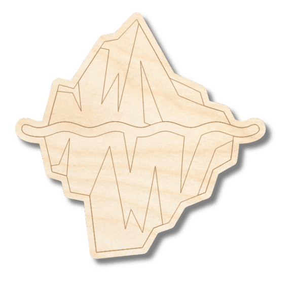 Unfinished Wood Etched Iceberg Shape 7" / 1/8"