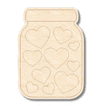 thumbnail image 1 of Unfinished Wood Etched Jar of Hearts Shape 4" / 1/4", 1 of 2