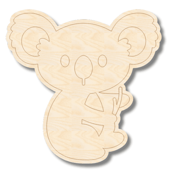 Unfinished Wood Etched Koala Shape 3" / 1/4"