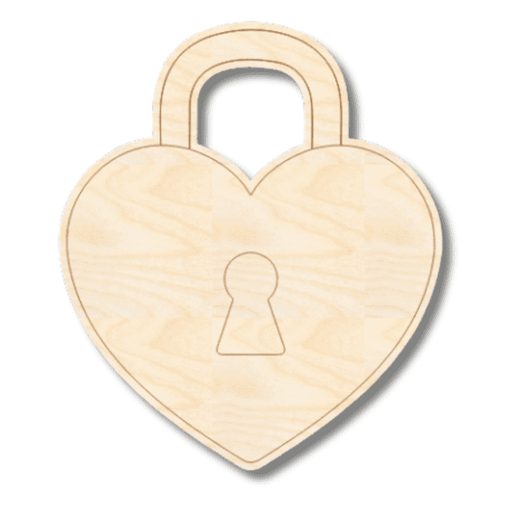 Unfinished Wood Etched Locket Shape | Paint By Line Crafts 24" / 1/8"