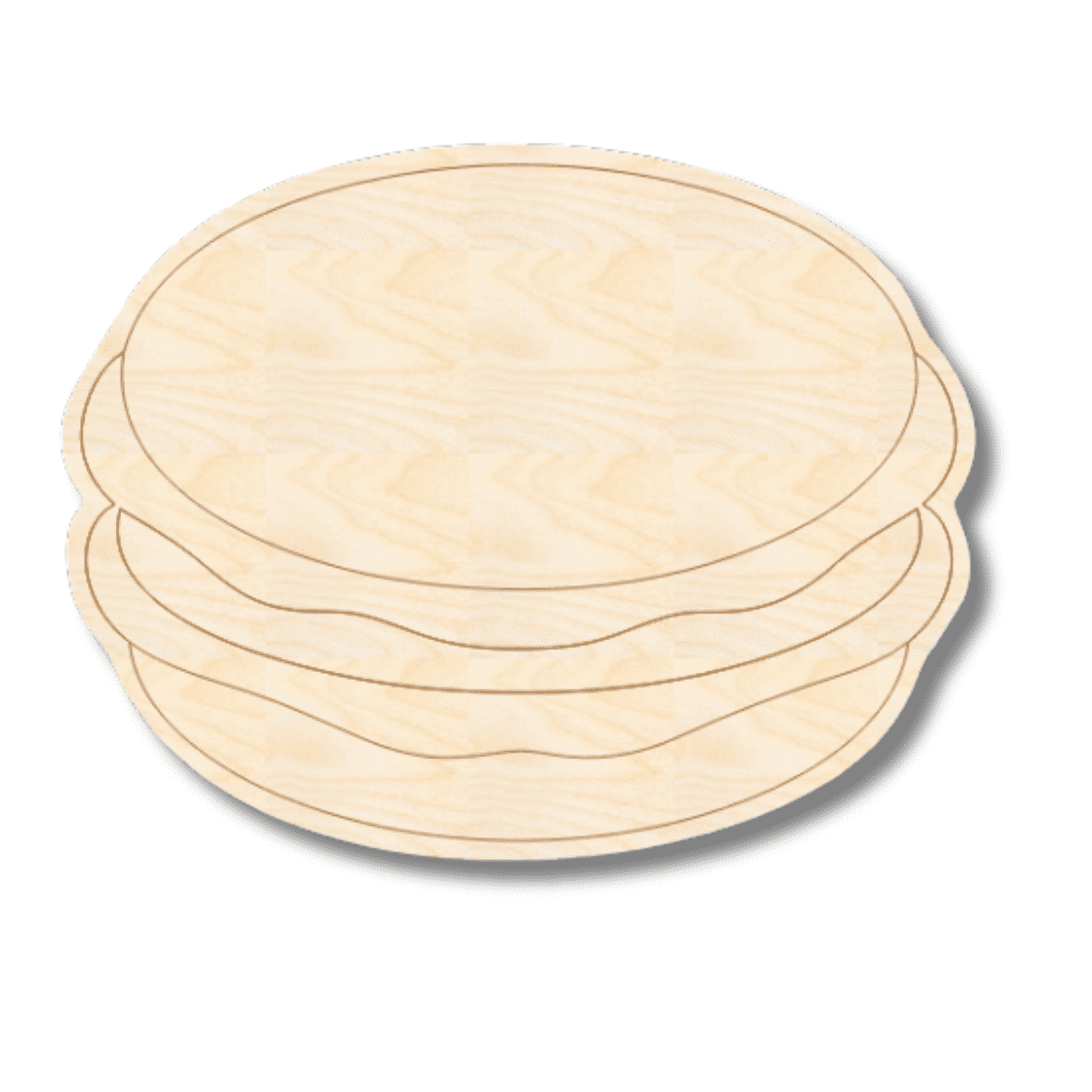 Unfinished Wood Etched Macaron Shape 30