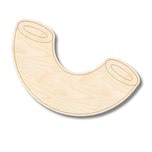 Unfinished Wood Etched Macaroni Noodle Shape | Paint By Line Crafts 30" / 1/4"