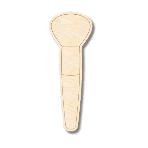 Unfinished Wood Etched Makeup Brush Shape | Paint By Line Crafts 3" / 1/4"