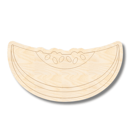Unfinished Wood Etched Melon Slice Shape | Paint By Line Crafts 30" / 1/4"