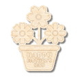 thumbnail image 1 of Unfinished Wood Etched Mother's Day Flowers Shape | Paint By Line Crafts 16" / 1/8", 1 of 2