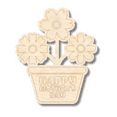 thumbnail image 1 of Unfinished Wood Etched Mother's Day Flowers Shape 7" / 1/8", 1 of 2