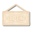 thumbnail image 1 of Unfinished Wood Etched Open Sign Shape | Paint By Line Crafts 24" / 1/4", 1 of 2