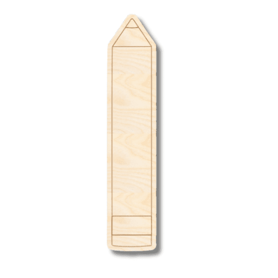 Unfinished Wood Etched Pencil Shape | Paint By Line Crafts 4" / 1/8"