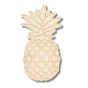 Unfinished Wood Etched Pineapple Shape | Paint By Line Crafts | up to 30" DIY 4" / 1/4"