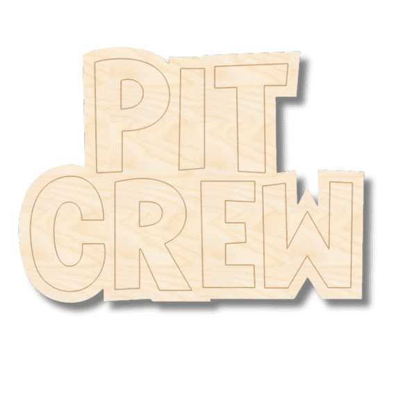Unfinished Wood Etched Pit Crew Flag Shape 3" / 1/8"