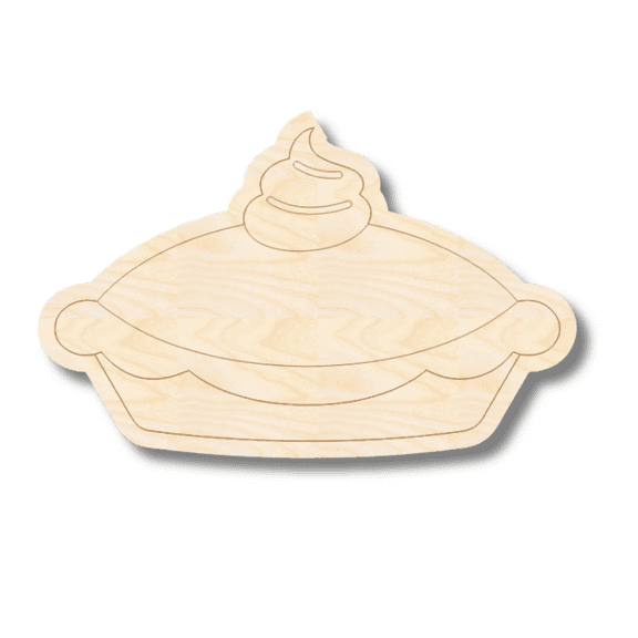 Unfinished Wood Etched Pumpkin Pie Shape 3" / 1/4"