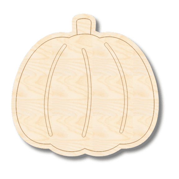 Unfinished Wood Etched Pumpkin Shape | Paint By Line Crafts 3" / 1/8"