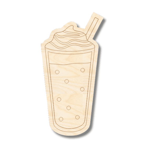 Unfinished Wood Etched Pumpkin Spice Latte Shape | Paint By Line Crafts 10" / 1/8"