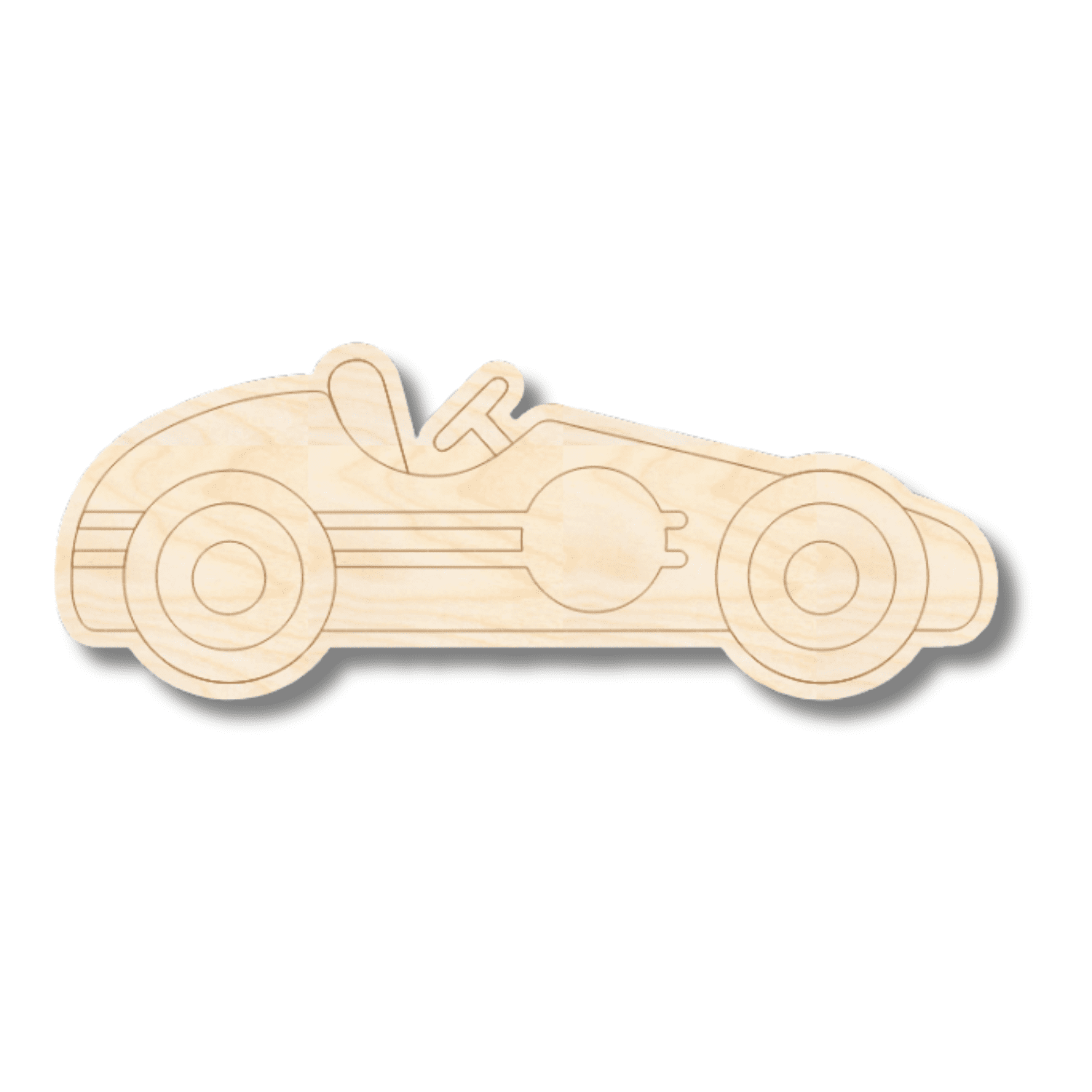 Unfinished Wood Etched Race Car Shape 3