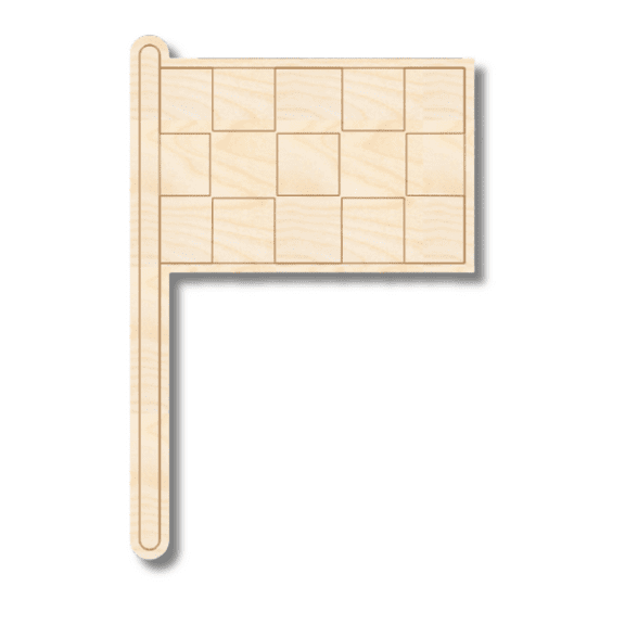 Unfinished Wood Etched Racing Flag Shape 24" / 1/8"