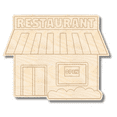 thumbnail image 1 of Unfinished Wood Etched Restaurant Shape 7" / 1/8", 1 of 2
