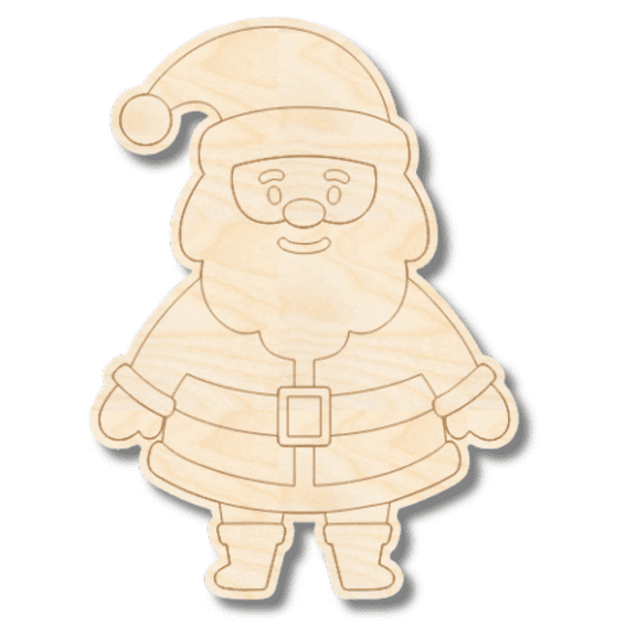 Unfinished Wood Etched Santa Shape 16" / 1/4"