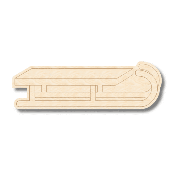 Unfinished Wood Etched Sled Shape 16" / 1/8"