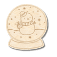 thumbnail image 1 of Unfinished Wood Etched Snowman Snowglobe Shape 20" / 1/8", 1 of 2