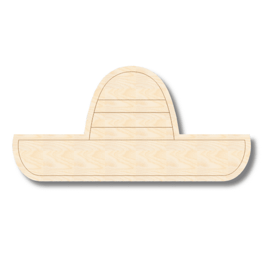 Unfinished Wood Etched Sombrero Shape 8" / 1/4"