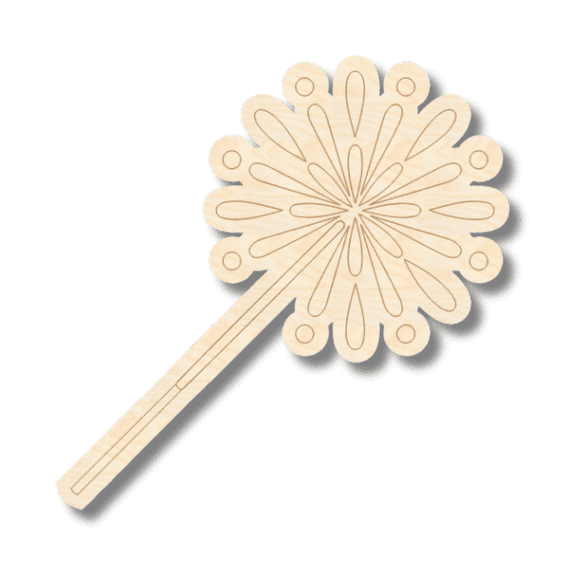 Unfinished Wood Etched Sparkler Shape 7" / 1/4"