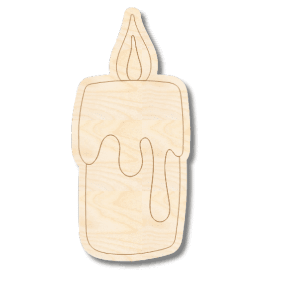Unfinished Wood Etched Spooky Candle Shape | Paint By Line Crafts 20" / 1/4"