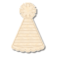 thumbnail image 1 of Unfinished Wood Etched Striped Party Hat Shape | Paint By Line Crafts 24" / 1/4", 1 of 2