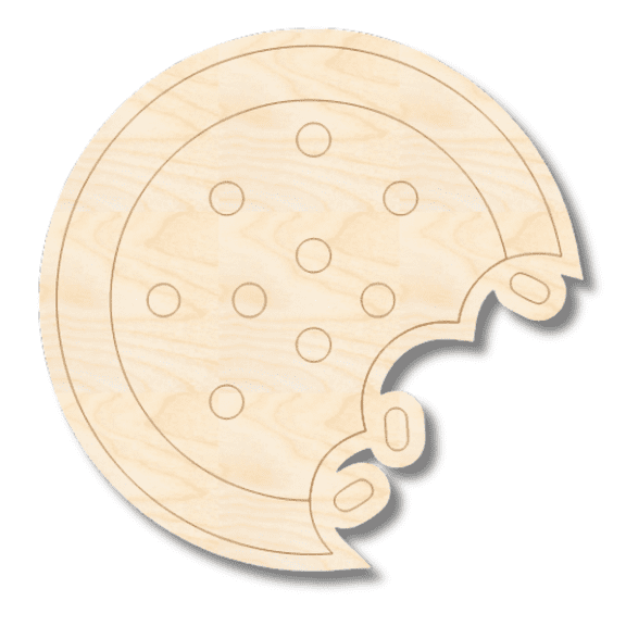 Unfinished Wood Etched Sugar Cookie Shape | Paint By Line Crafts 6" / 1/8"