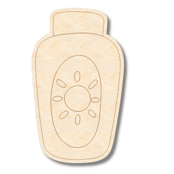 Unfinished Wood Etched Sun Screen Shape 6" / 1/4"