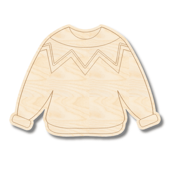 Unfinished Wood Etched Sweater Shape 24" / 1/4"