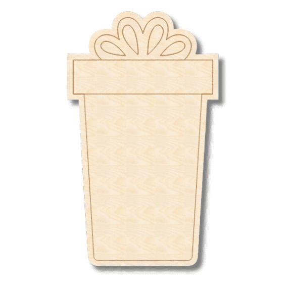 Unfinished Wood Etched Tall Birthday Gift Shape 3" / 1/8"