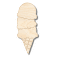 thumbnail image 1 of Unfinished Wood Etched Triple Stack Ice Cream Shape 6" / 1/8", 1 of 2