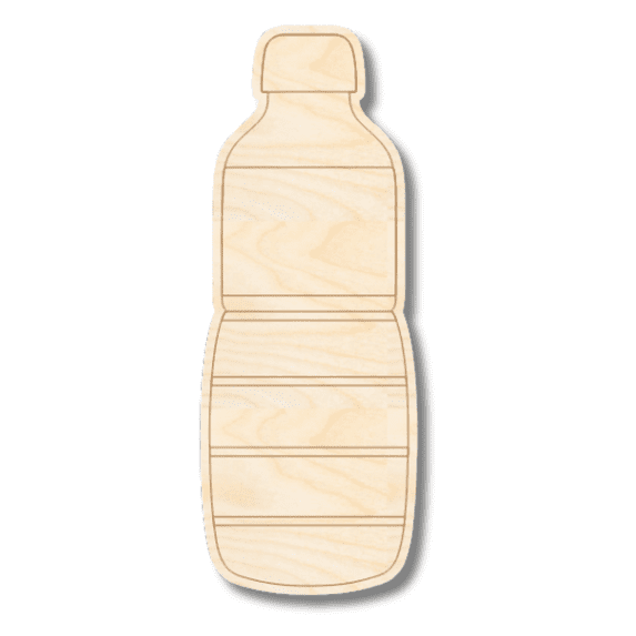 Unfinished Wood Etched Water Bottle Shape | Paint By Line Crafts 3" / 1/4"