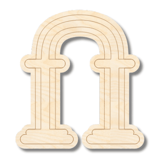 Unfinished Wood Etched Wedding Arch Shape | Paint By Line Crafts 14" / 1/8"