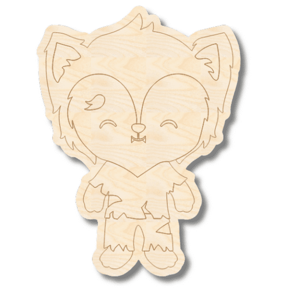 Unfinished Wood Etched Werewolf Shape 8" / 1/8"