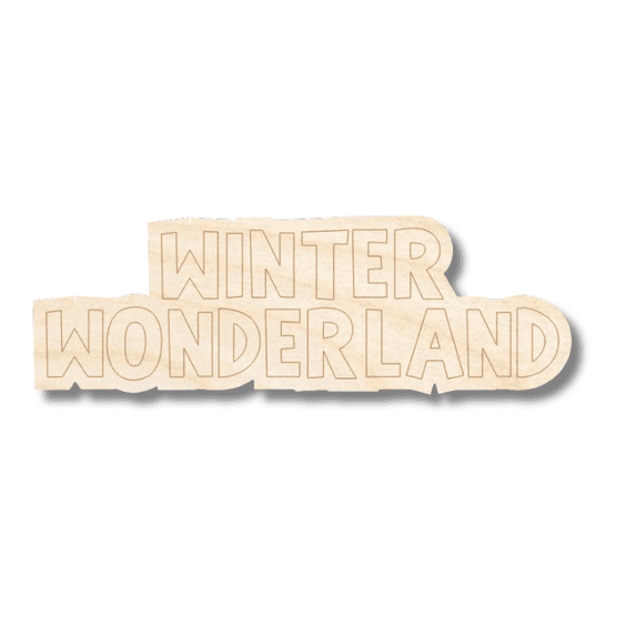 Unfinished Wood Etched Winter Wonderland Shape | Paint By Line Crafts 5" / 1/8"