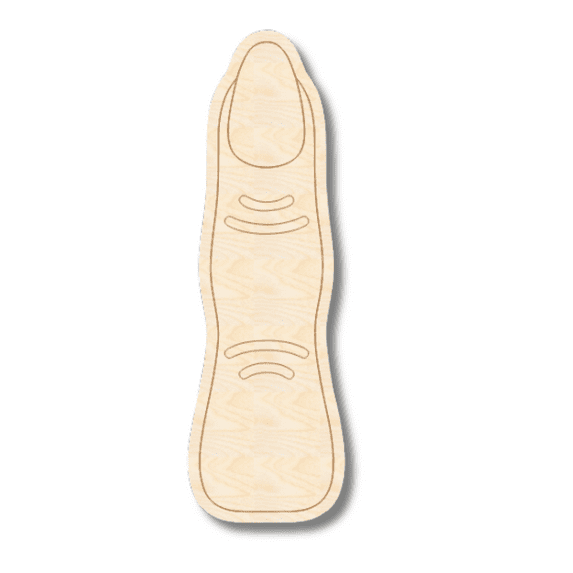 Unfinished Wood Etched Witch Finger Shape 8" / 1/4"