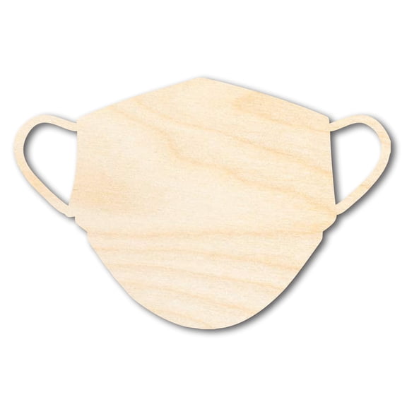 Unfinished Wood Face Mask Shape | DIY Craft Cutout 3" / 1/4"