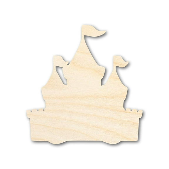 Unfinished Wood Fairytale Castle Silhouette - Medieval Craft - up to 46" DIY 5" / 1/8"