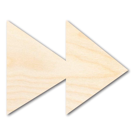Unfinished Wood Fast Forward Shape | DIY Craft Cutout 6" / 1/4"