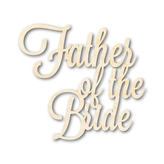 Unfinished Wood Father of the Bride Shape | DIY Craft Cutout | up to 46" DIY 18" / 1/4"