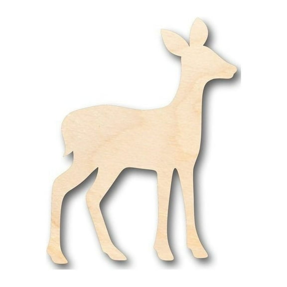 Unfinished Wood Fawn Deer Shape - Animal - Craft - up to 46" DIY 18" / 1/4"